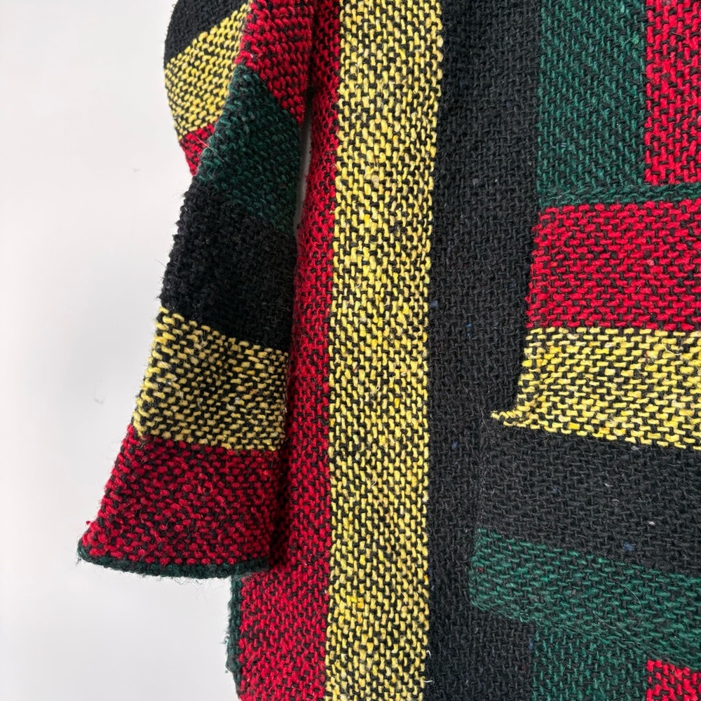 Baja Hoodie Drug Rug Mexican Blanket Pullover Kangaroo Pocket Size M Poncho - Picture 3 of 9